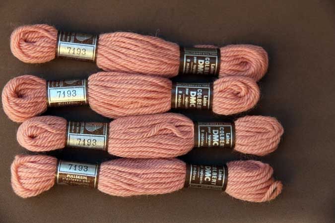 Echevette 8m  7193, ton rose saumon, 100% pure laine Colbert
