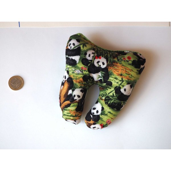 Grosse DENT tissu avec poche pour pièce, 12x13x5cm, motifs pandas/toucan