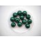 Lot 12 perles en résine couleur vert foncé foncé 10mm 