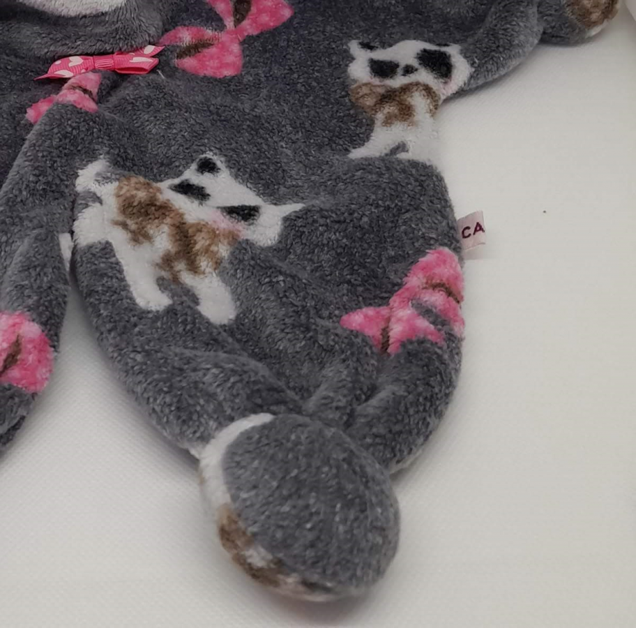 Doudous WALDORF gris " chatons "  fait main en tissu, homologué et personnalisable