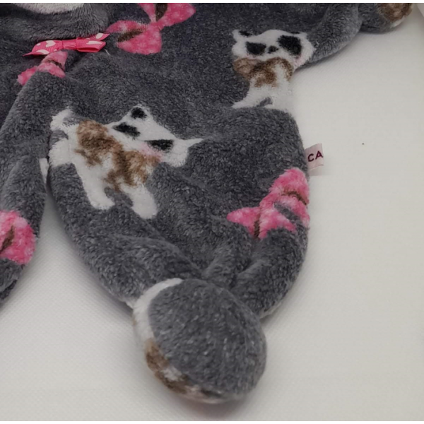 Doudou homologué CE  personnalisable  gris " chatons "  fait main en tissu, WALDORF
