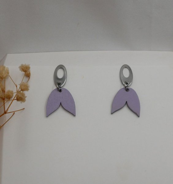 Boucles d'oreilles pendantes g&eacute;om&eacute;triques en bois parmes 