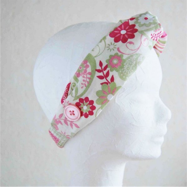 Bandeau adulte rose vert beige pour cheveux et tenir les masques 