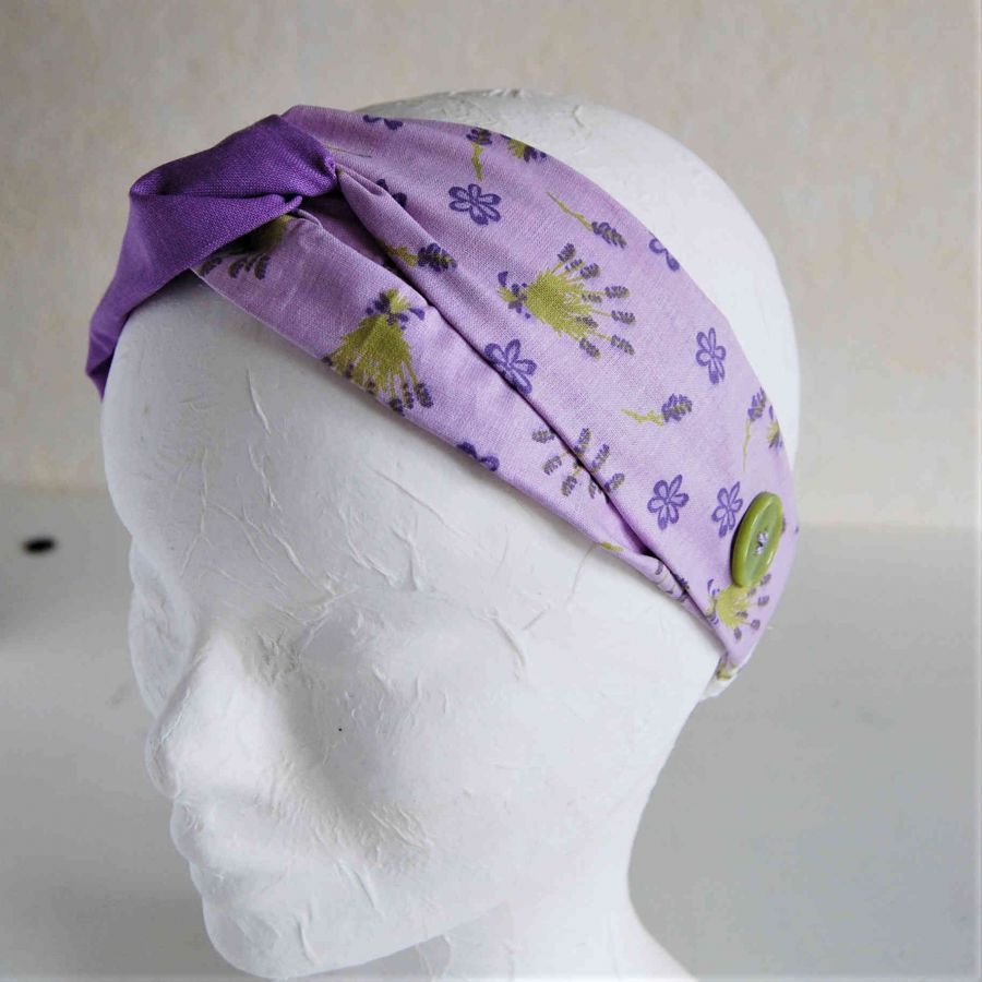 Bandeau motif bouquets de lavande 
