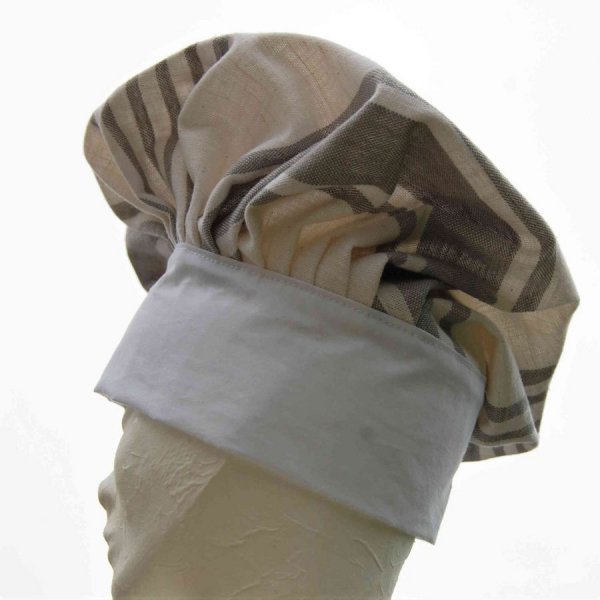 Toque de cuisine pour enfant blanche et grise
