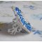 Bague Azur brodée avec un cristaux de Swarovski et des perles nacrées