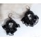 BO Tenue de Soirée brodées avec des cristaux de Swarovski, une dentelle noire très ancienne, perles rondes tissées avec des paillettes et des rocailles