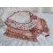 Collier plastron Rose Eternelle brodé avec des pierres semi-précieuse et pleins de perles diverses de qualité