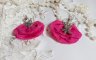BO Charming Fuchsia créées avec perles Swarovski, pétales de roses en tissu et dormeuses laitons