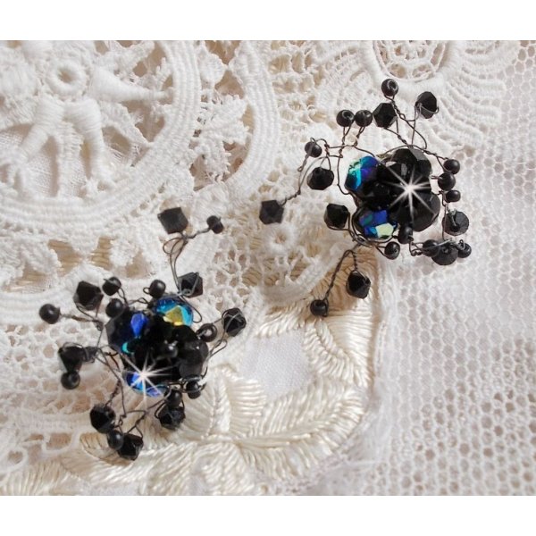 BO Douce Nuit avec des toupies en cristal de Swarovski et des facettes en verre