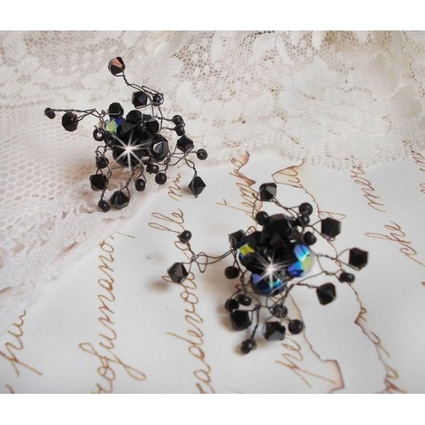 BO Douce Nuit avec des toupies en cristal de Swarovski et des facettes en verre