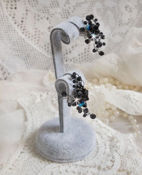 BO Douce Nuit avec des toupies en cristal de Swarovski et des facettes en verre