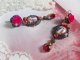 BO Marie et Jésus cabochons résine, fleurs en porcelaine, strass verre, poires facettées et crochets d'oreilles laiton