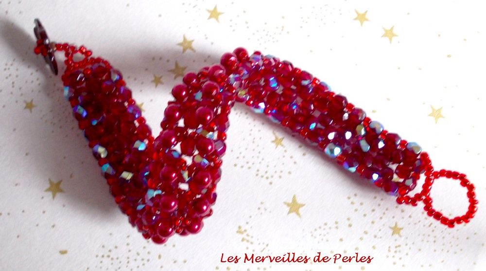 Bracelet en perles Myrella avec des facettes et perles nacrées