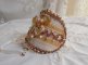 Bracelet Reflets de Rosée manchette brodé avec perles nacrées, dentelle ancienne, Cristal Swarovski et rocailles