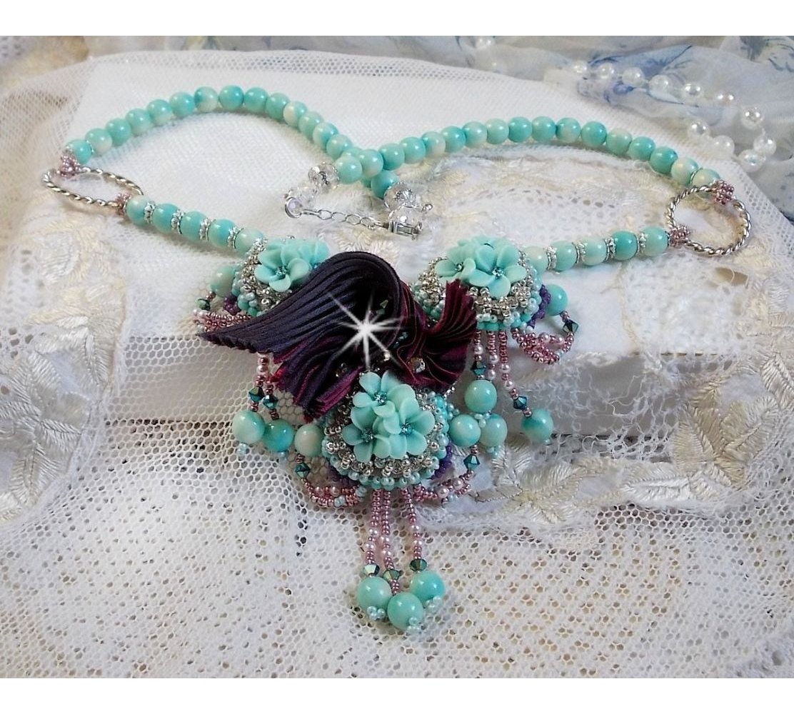 Collier Haute-couture Vintage CHRISTINE FROEHLY PARIS - Pièce Unique Gripoux Rose, Occasion