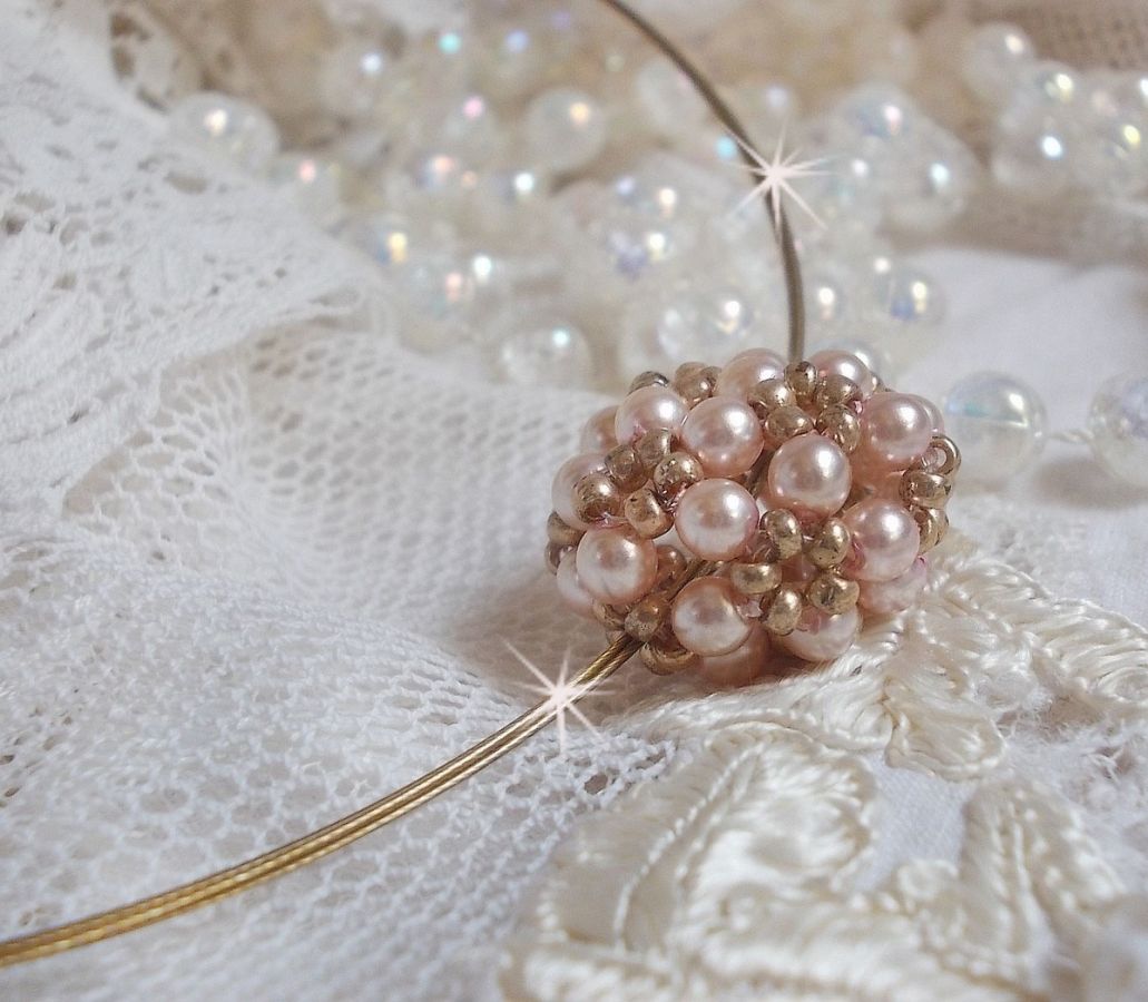 Collier pendentif Boules Nacrées avec des perles nacrées en cristal de Swarovski