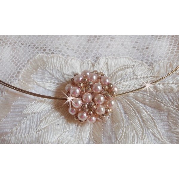 Collier pendentif Boules Nacrées avec des perles nacrées en cristal de Swarovski