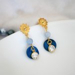 Boucles d'oreilles collection 'Les nacrées' Bleu