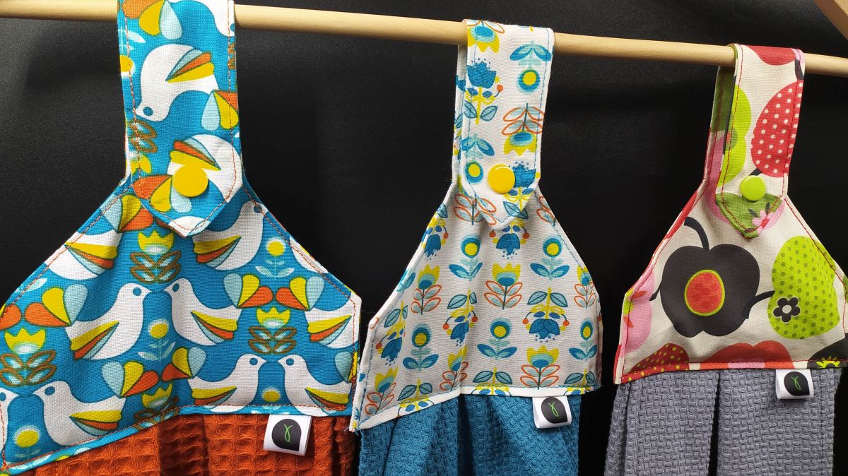 Torchon &agrave; clipser en tissu Oeko-Tex / pour mains, vaisselle, surfaces