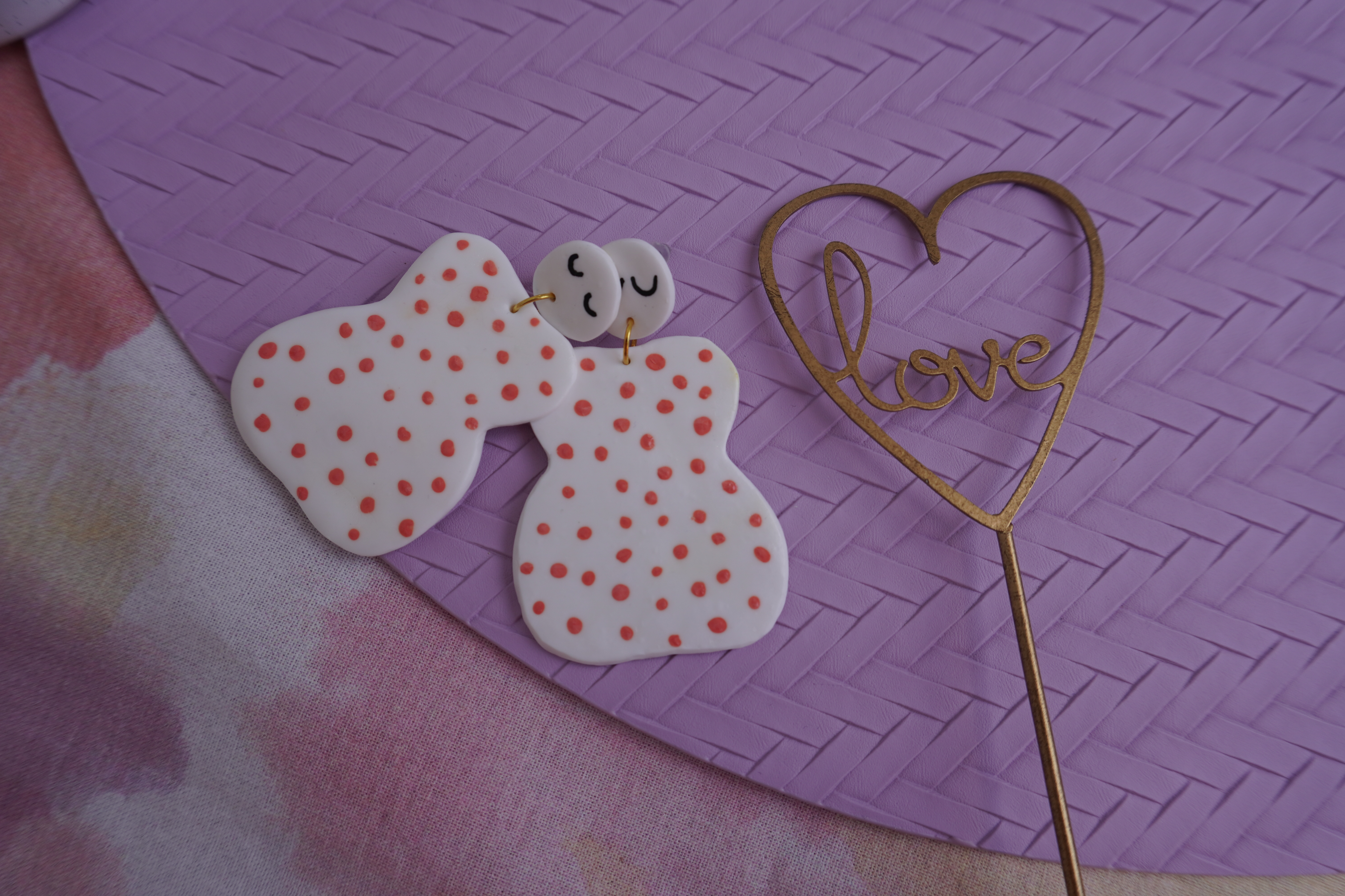 Boucles d'oreilles en argile polymère Etamine