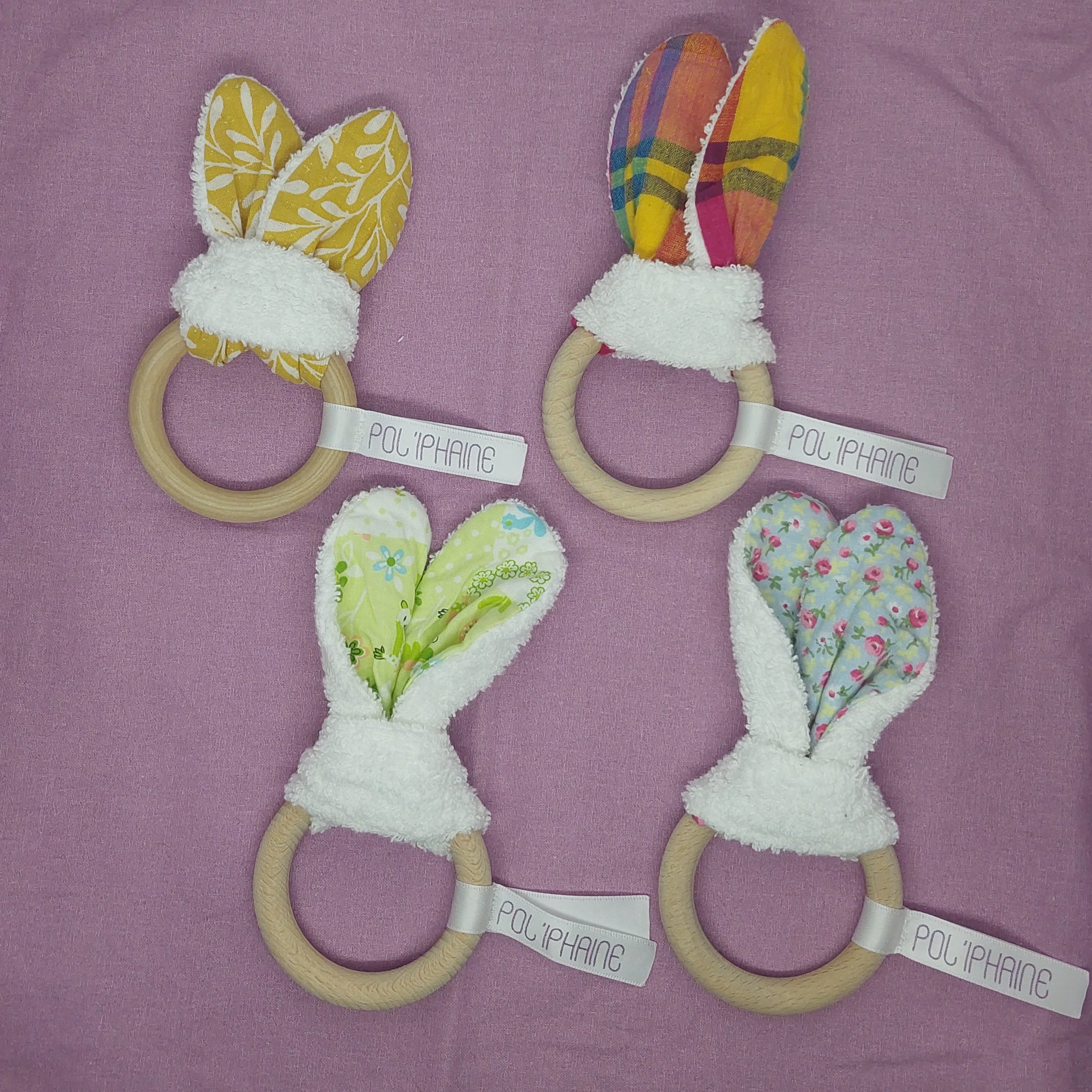 D&eacute;coration oreilles de lapin pour chambre de b&eacute;b&eacute; Bleu clair fleuri