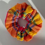 Chouchou à carreaux multicolore -  Automne