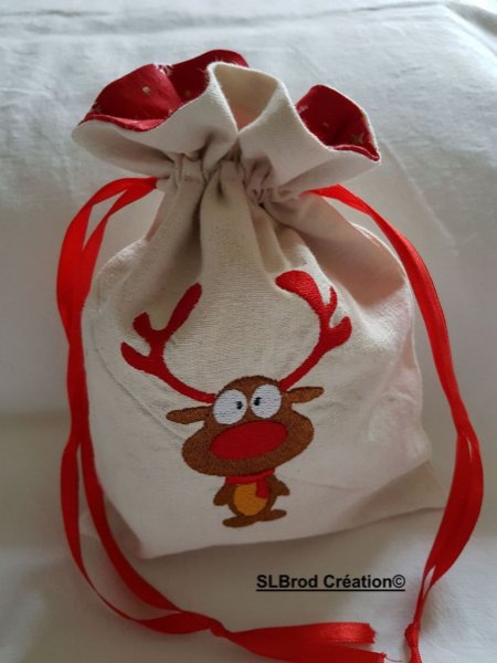 Petit pochon de Noël petit renne