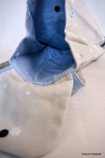 Sac à dos enfant brodé licorne et étoiles personnalisable