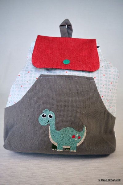 Sac à dos enfant brodé dinosaure à personnaliser