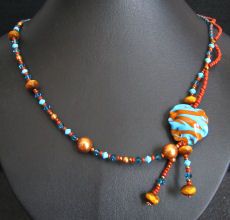 Collier assymétrique Murano turquoise