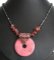Collier au donut en rhodonite rose