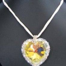 Collier pendentif  Grand coeur Cristalia