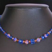 Collier Murano bleu cuivre