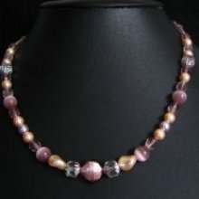 Collier Murano violet pêche