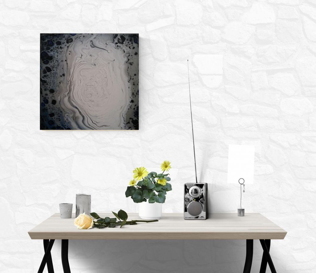 Peinture abstraite - Cratère lunaire