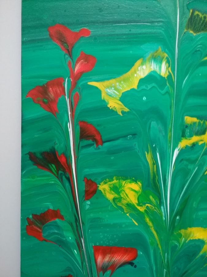 Peinture abstraite - Fleurs aquatiques