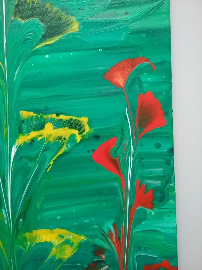Peinture abstraite - Fleurs aquatiques